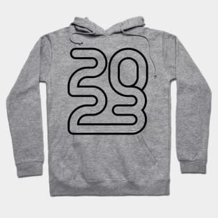 2023 black outline Hoodie